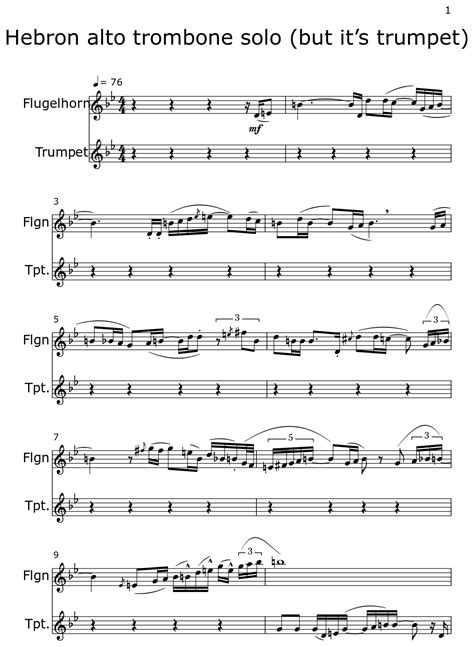 Hebron alto trombone solo (but it’s trumpet) - Sheet music for Trumpet