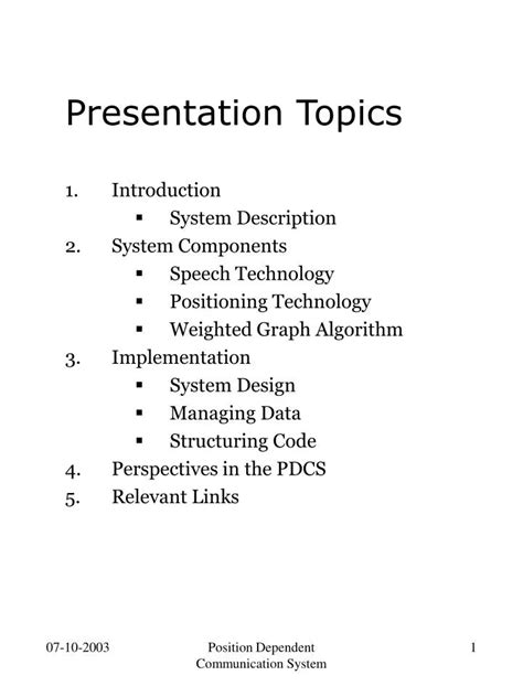 PPT - Presentation Topics PowerPoint Presentation, free download - ID:5297658