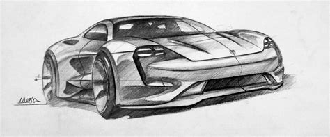 Porsche Mission E Concept Sketch