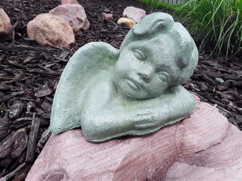 Garden Angel Statue Memorial Stone Concrete Garden Statue - Etsy Denmark