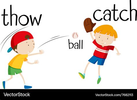 Boys throwing and catching ball Royalty Free Vector Image