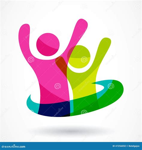 Vector Logo Design Template. Colorful Abstract Happy People Illustration Stock Vector ...