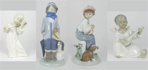 4pc Lladro Porcelain Figurines W Boxes