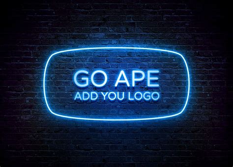 Add neon effect to your logo/text using this neon logo mockup PSD template, using this mockup is ...