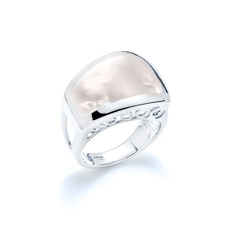 Mother of Pearl Contemporary Ring in Sterling Silver