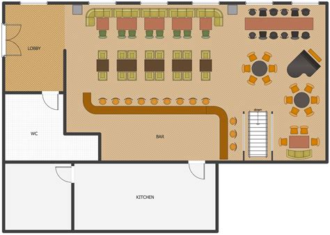 Cafe and Restaurant Floor Plan Solution | ConceptDraw.com | Restaurant Furniture Layout