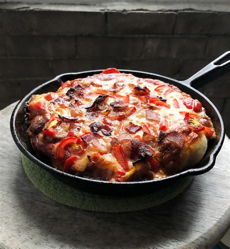 Cast Iron Deep Dish Pizza - Suzie The Foodie