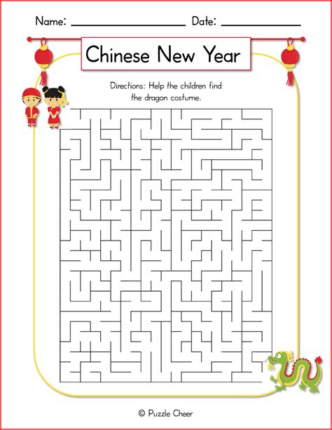 Chinese New Year Maze For All Ages - Puzzle Cheer