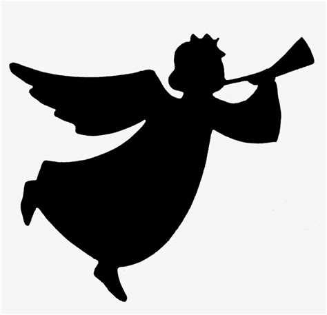 Praying Angel Silhouette With Halo Clipart