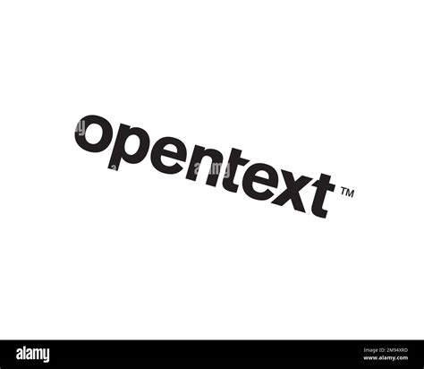 OpenText, rotated logo, white background B Stock Photo - Alamy