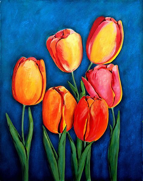 Acrylic Tulip paintings