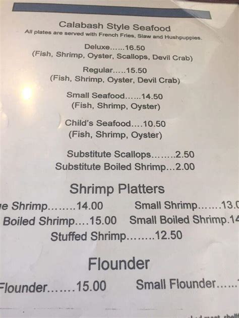 Online Menu of Calabash Seafood Hut, Calabash, NC