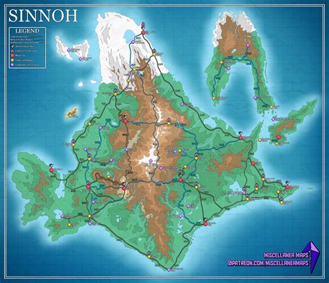 I drew a map of the Sinnoh region with all of the D/P anime/movie locations & extra routes for ...