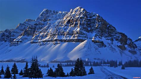 Snowy Mountains In Bow Lake Banff National Park UHD 4K Wallpaper | Pixelz