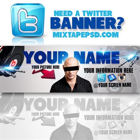 Twitter Banner Template 3 - Graphic Design | MIXTAPEPSDS.COM