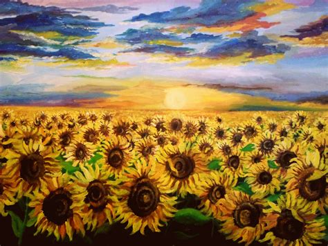 Sunflower field, oil on canvas, Romania | Dipinti floreali, Dipinti artistici, Arte del paesaggio