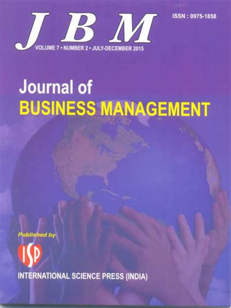 Buy Journal of Business Management Subscription - Serials Publications