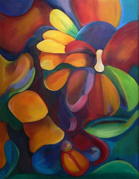 Organic Forms Painting by Martha Flores