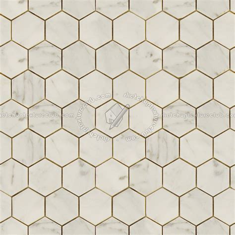 Hexagonal cream marble tile texture seamless 14259