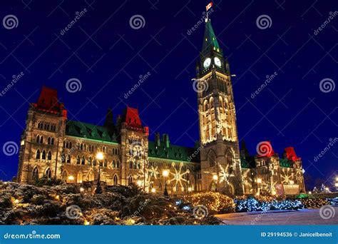 Parliament Buildings in Ottawa, Canada at Christmastime Stock Photo - Image of gothic, house ...