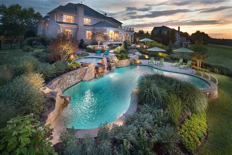 Landscape Design for Swimming Pool & Waterfalls in Potomac Maryland | Surrounds Landscape ...