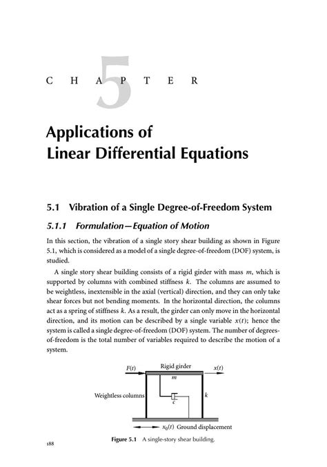 Applications of Linear Differential Equations (Chapter 5) - Differential Equations for Engineers