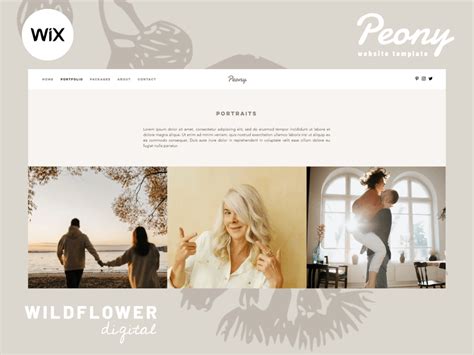 Wix Website Template Photographer - Wildflower Digital