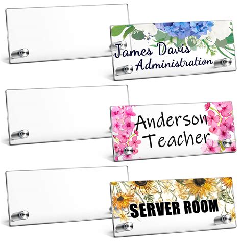 Buy 6 Pack Personalized Desk Name Plate Clear Acrylic Office Decor Door Wall Name Plate for Desk ...