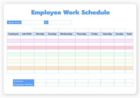 Weekly Employee Schedule Template Printable