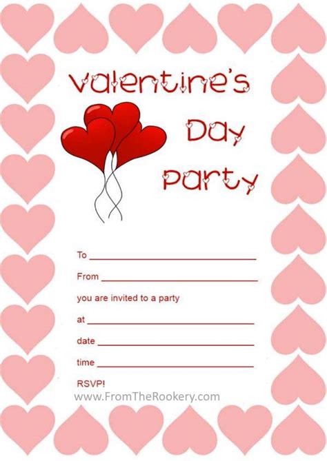 Valentine's Day Invitations Free Printable - Printable Word Searches