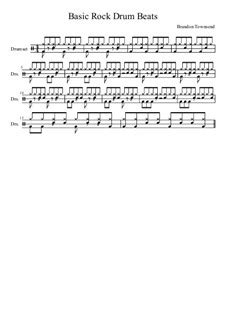 Basic Rock Drum Beats by B. Townsend - sheet music on MusicaNeo