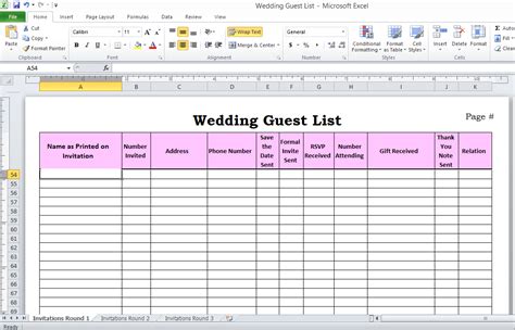 Create A Perfect Guest List Template Excel In 2023 - Free Sample, Example & Format Templates ...