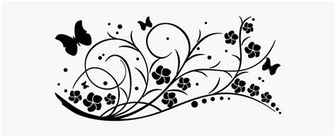 Flores Vector Black And White - Butterfly Border Clipart Black And White, HD Png Download ...