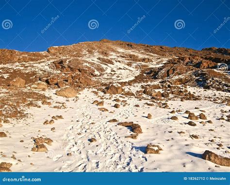 Mount Kilimanjaro in snow stock photo. Image of arusha - 18262712