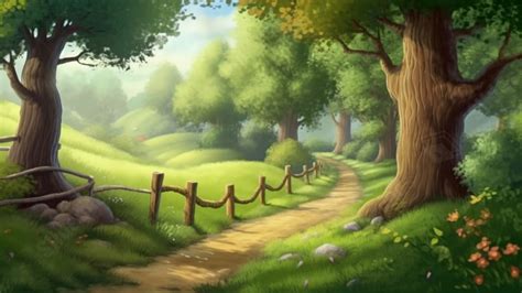 Forest Cartoon Illustration Powerpoint Background For Free Download - Slidesdocs