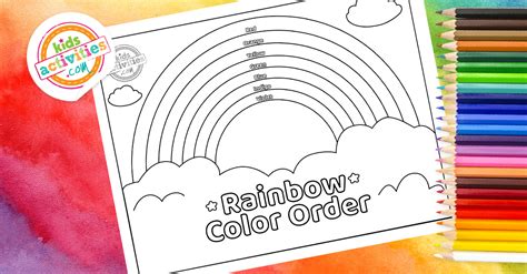 Rainbow Color Order Coloring Activity You Can Print | Kids Activities Blog