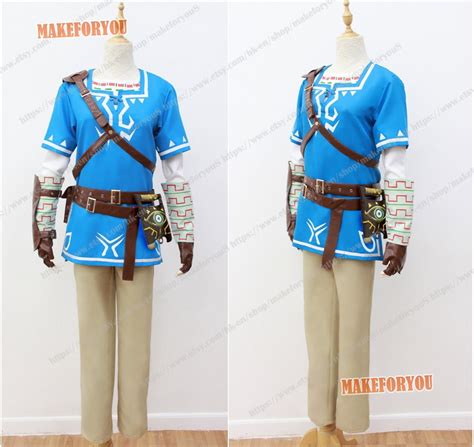 The Legend Of Zelda Breath Of The Wild Link Blue Tunic Cosplay Costume | ubicaciondepersonas ...