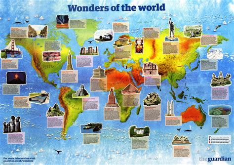 Wonders Of The World Map - Tourist Map Of English