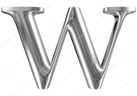 Metal Letter W from chrome solid alphabet. — Stock Photo © smaglov #34329045