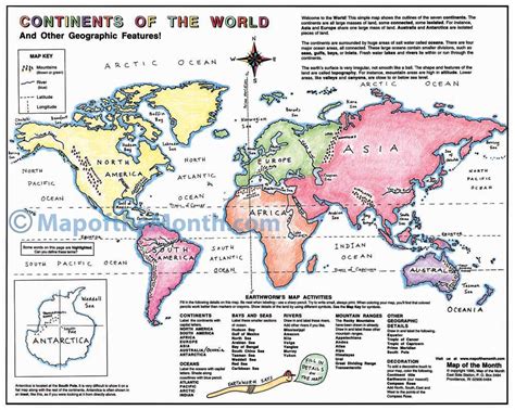 Continents of the World Map - Maps for the Classroom