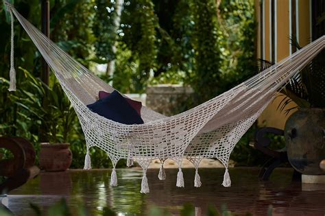 Cream | Hand-Woven | Deluxe Outdoor Cotton Mexican Hammock — Mexican Hammocks Australia