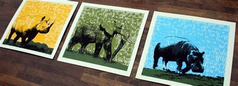 Blue Hippo Pop Art Print Hand Printed Silkscreen - Etsy