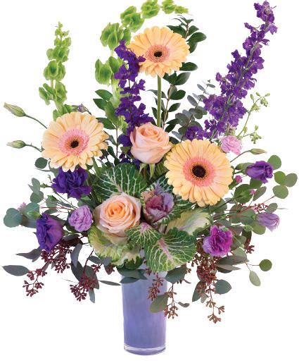 Pretty Peach & Purple Floral Arrangement in Woodinville, WA - Woodinville Florist®