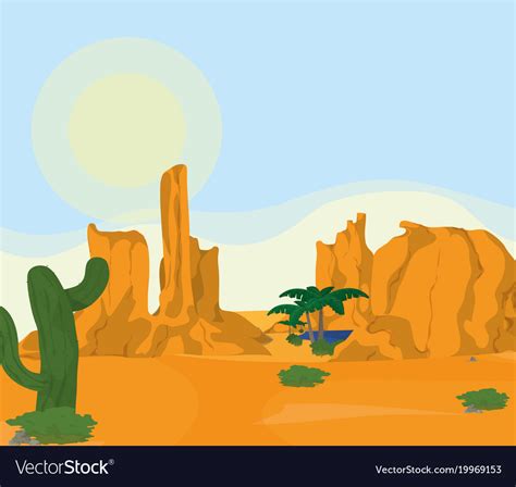 Desert landscape cartoon Royalty Free Vector Image