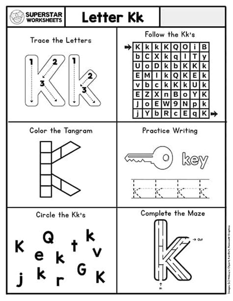 letter k worksheets for preschool alphabetworksheetsfreecom - letter k worksheet english ...