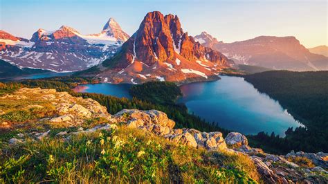 White Covered Mountains Surrounded By River In British Columbia Canada HD Nature Wallpapers | HD ...