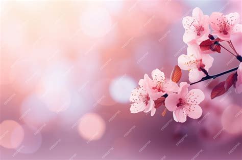 Premium AI Image | a pink cherry blossom with the light in the background