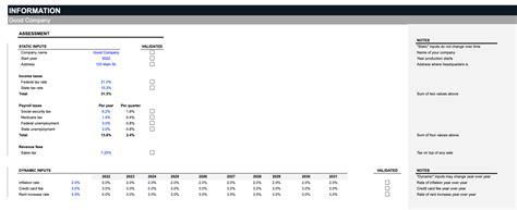 Business Plan Spreadsheet Template