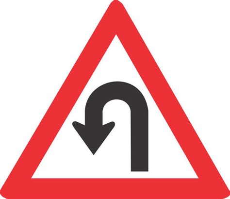 Hairpin Bend (Left) road sign (W207) | Safety Sign Online