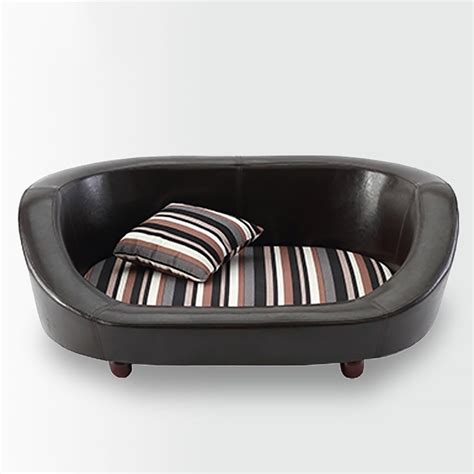 37.4" Black PU Leather Dog Bed Rectangular Velvet Cushioned Pad & Pillow Included in 2021 ...